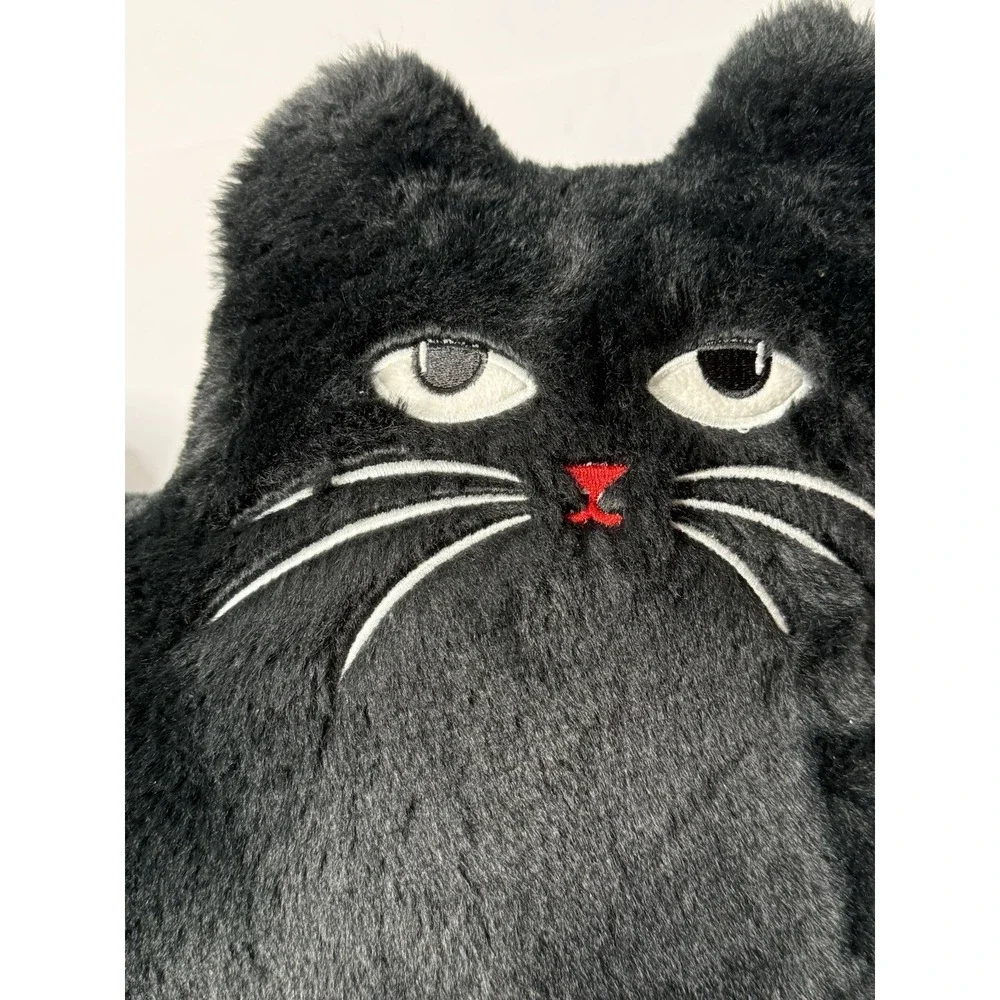 At Home Halloween Black Cat Stuffed Animal Wired Tail Plush Kitty Moody Angry‎